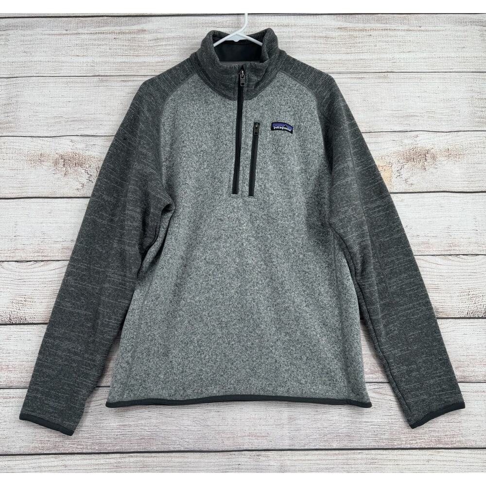 Patagonia Better Sweater 1/4 Zip Fleece Jacket Mens Medium Gray Heathered‎